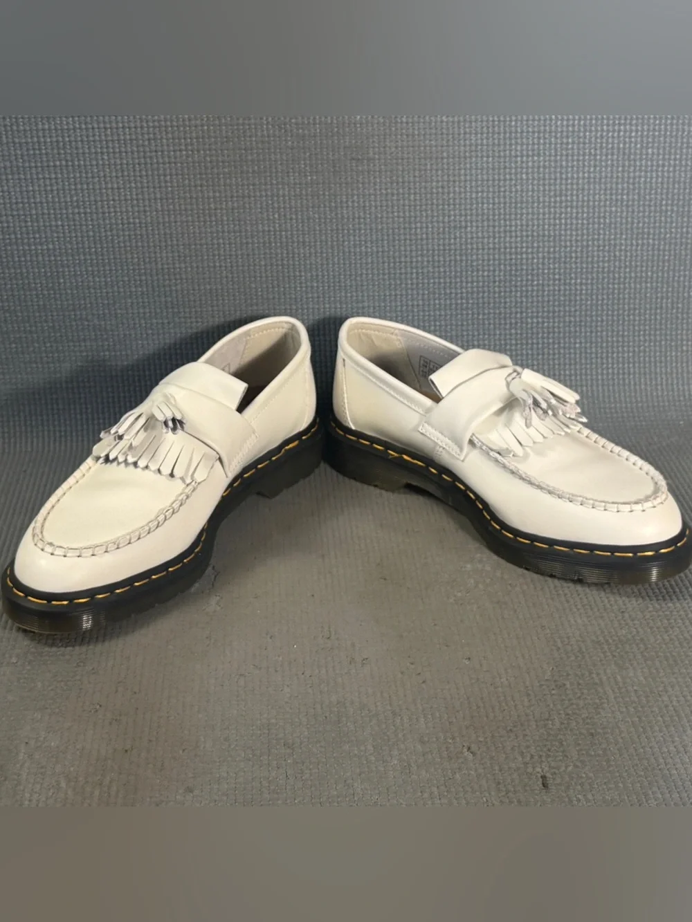 Dr. Martens Adrian Yellow Stitch Leather Tassel Loafers Slip On Women’s Size 12
